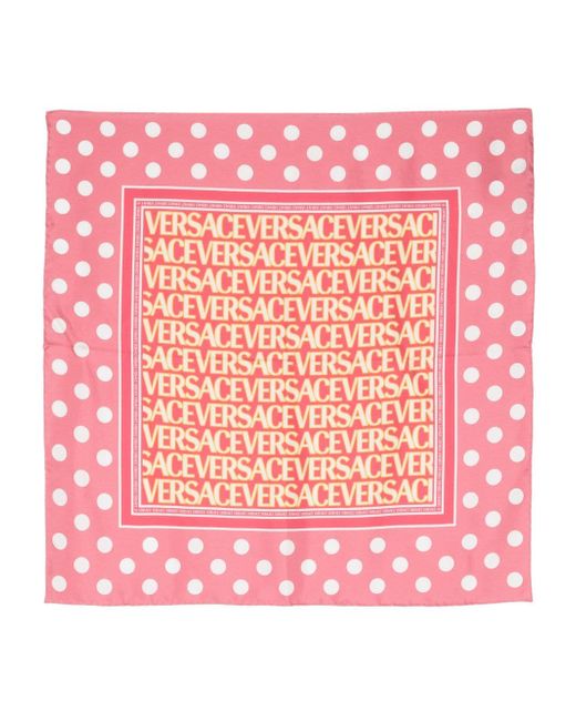 Versace logo polka-dot print scarf