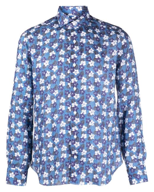Barba all-over floral-print shirt