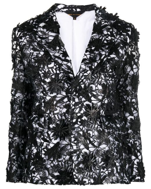Comme Des Garçons floral-lace single-breasted blazer