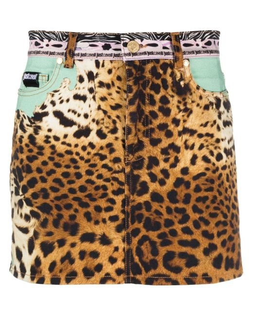 Just Cavalli leopard-print cotton miniskirt