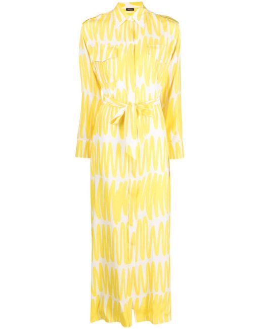 Kiton graphic-print silk maxi dress