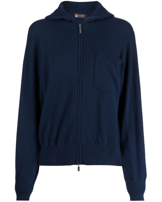 Colombo zipped cashmere hooded cardigan