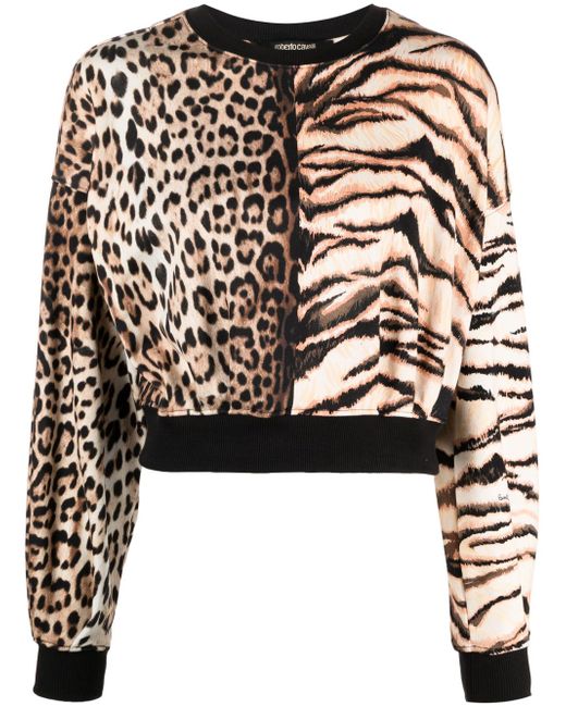 Roberto Cavalli animal-print long-sleeve blouse