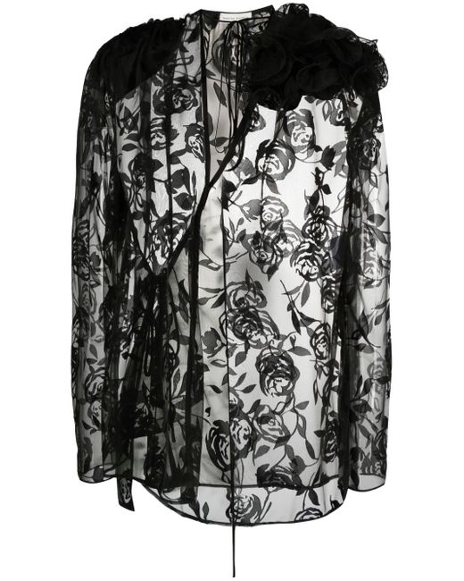 Magda Butrym floral-lace silk blouse