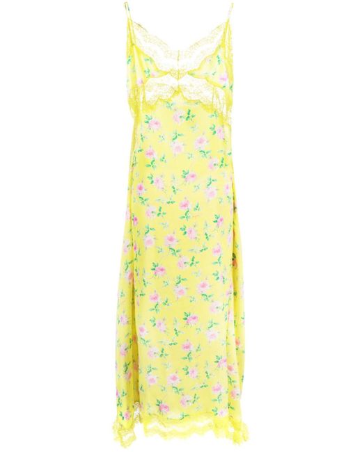 Msgm floral-print draped maxi dress