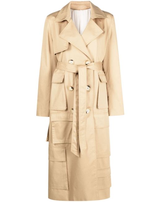 Act N°1 notched-lapel gabardine trench coat