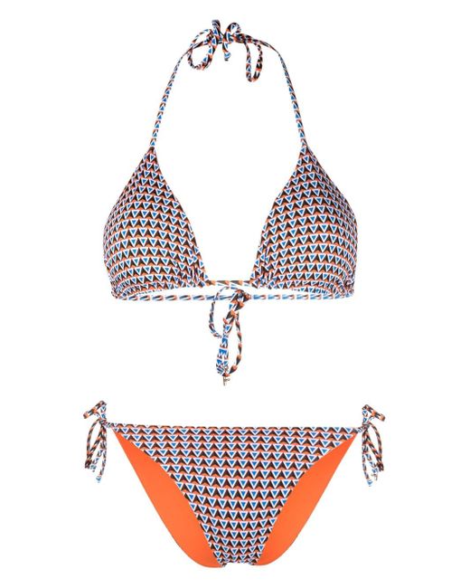 Fisico geometric-pattern triangle-cup bikini