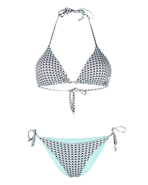 Fisico geometric-print bikini set
