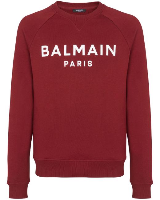 Balmain logo-print long-sleeved sweatshirt