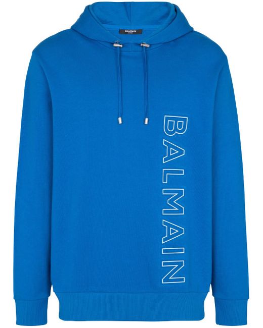Balmain embossed-logo drawstring hoodie