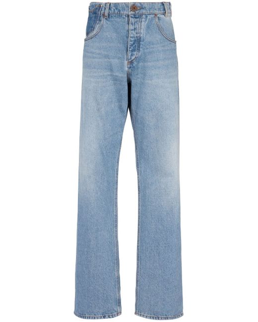 Balmain contrast-pocket wide-leg jeans