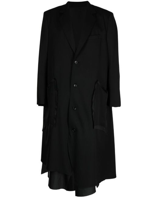 Sulvam asymmetric single-breasted wool coat