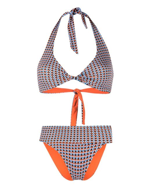 Fisico geometric-pattern reversible bikini set