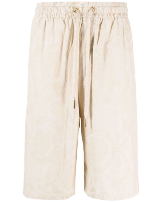 Versace Barocco Silhouette-jacquard drawstring shorts