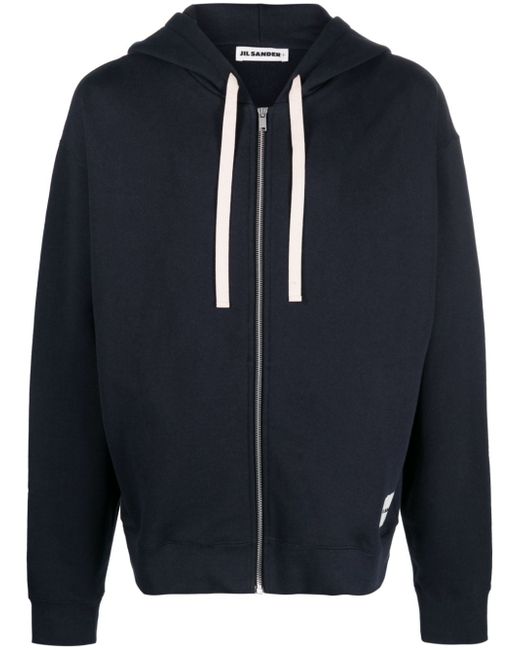 Jil Sander logo-patch zip-up hoodie