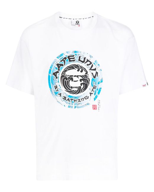 Aape By *A Bathing Ape® logo-print cotton T-shirt