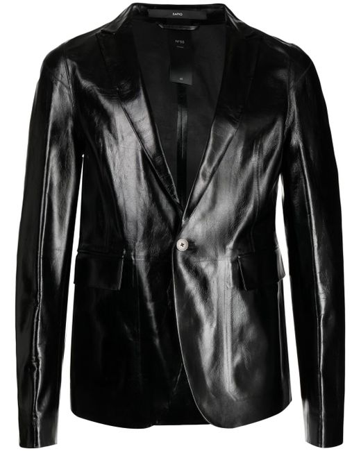 Sapio single-breasted leather blazer