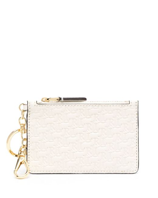 Lauren Ralph Lauren embossed-logo zip leather wallet