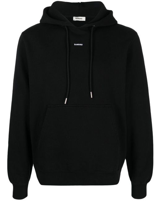 Sandro logo-print organic cotton hoodie