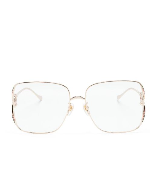 Gucci sculpted-arm square-frame glasses