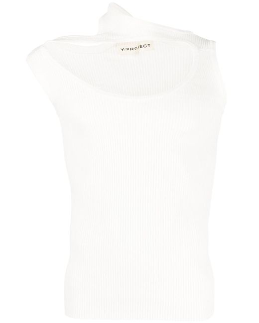 Y / Project Triple Collar ribbed tank top