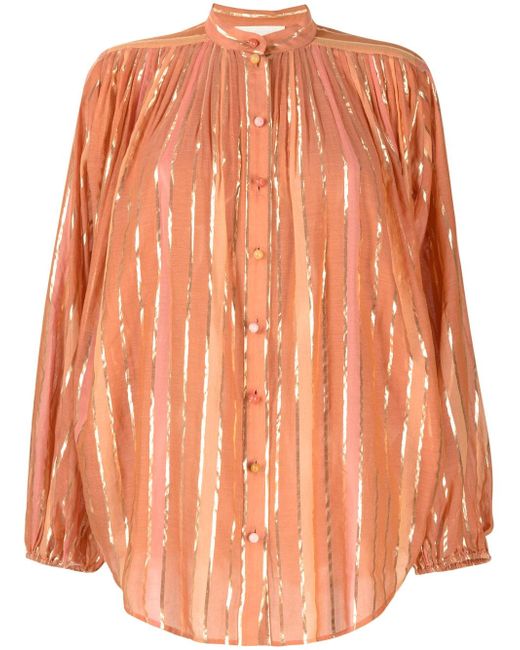 Zimmermann stripe-pattern cotton-blend blouse