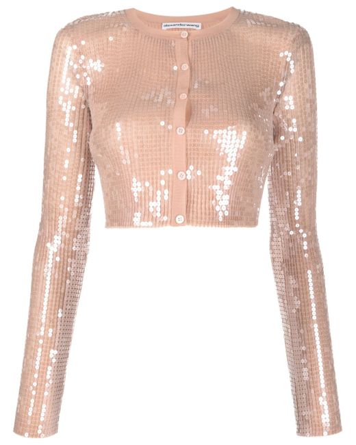Alexander Wang sequined cropped cardigan