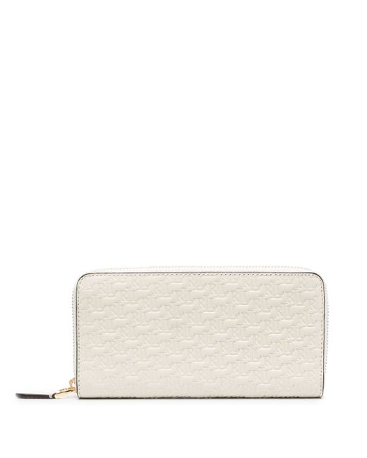Lauren Ralph Lauren embossed logo-print leather wallet