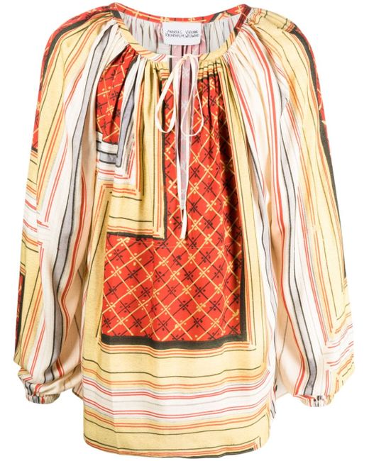 Vivienne Westwood Peasant mix-print blouse