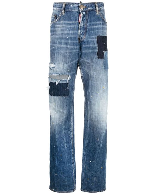 Dsquared2 distressed-effect patchwork jeans