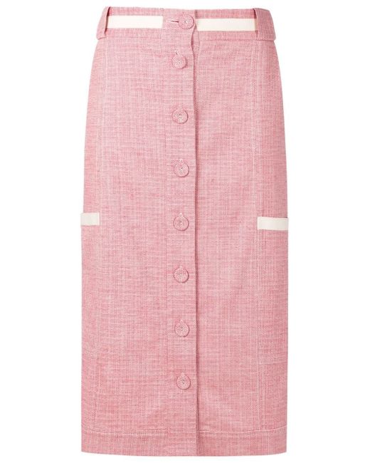 Alcaçuz buttoned-up high-waisted skirt