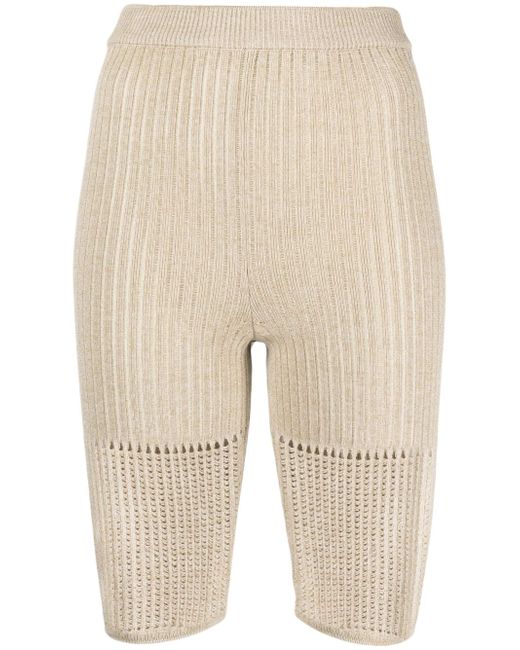 Nanushka high-waisted knitted cycling shorts
