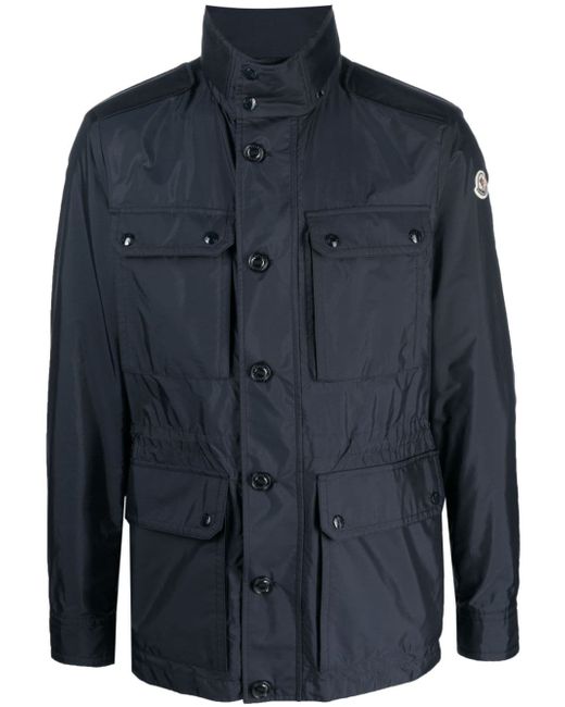 Moncler logo-patch button-up windbreaker