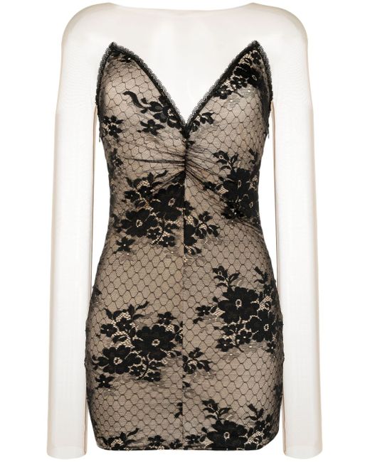 Wolford strapless lace-panel dress