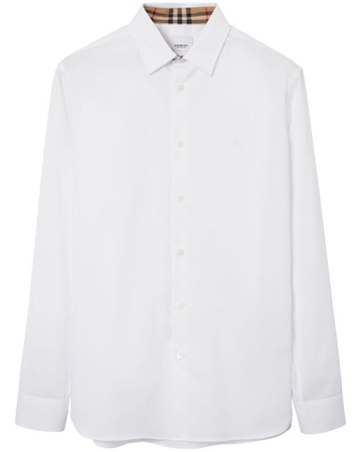 Burberry long-sleeved button-up cotton shirt