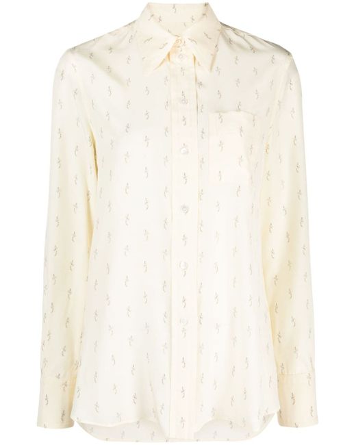 Lanvin flower jacquard silk shirt