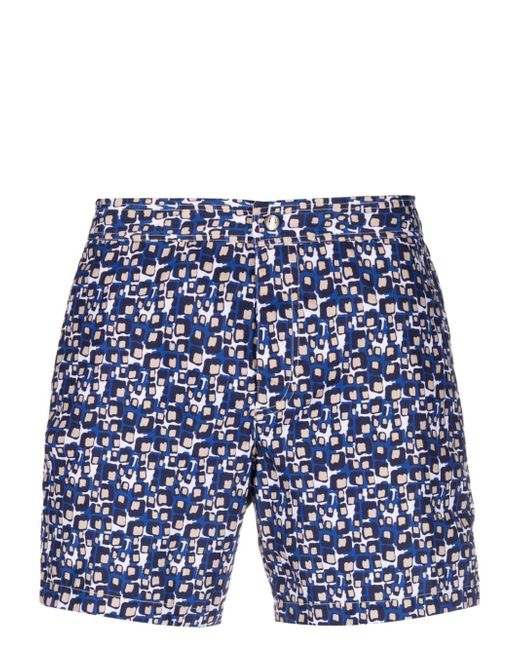 Corneliani graphic-print swim shorts