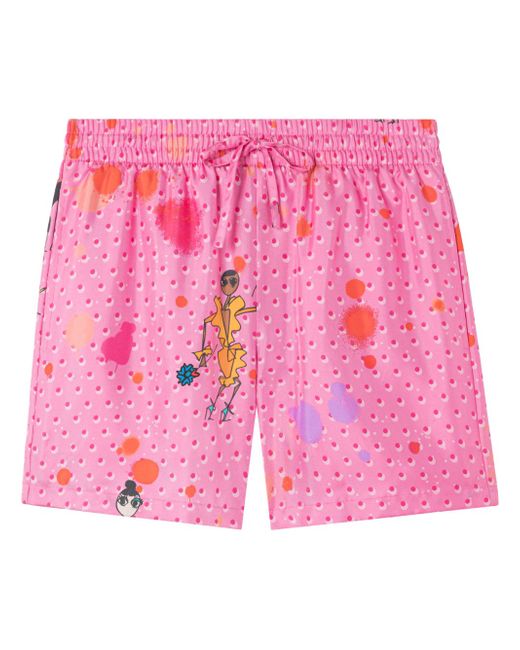 Az Factory polka-dot print drawstring shorts