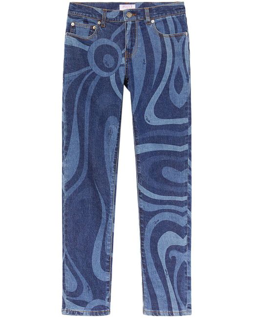 Pucci abstract-print straight-leg jeans