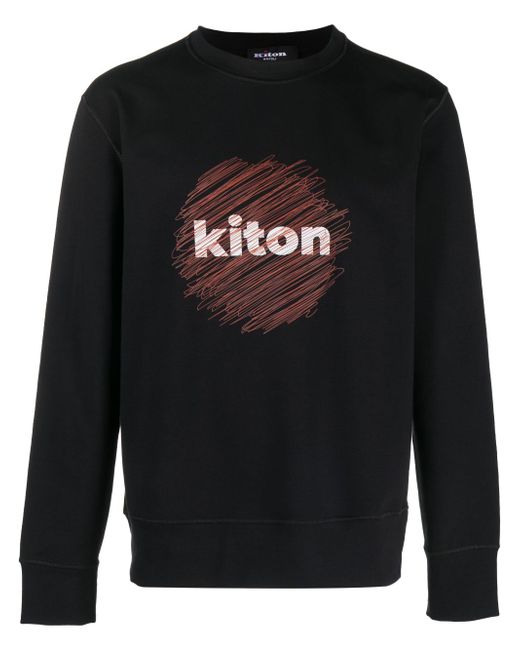 Kiton logo-print stretch-cotton sweatshirt