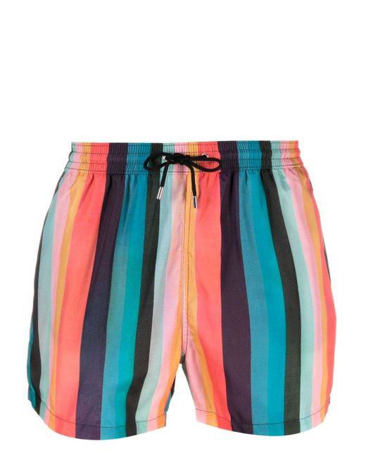Paul Smith Artist Stripe-print drawstring swim shorts