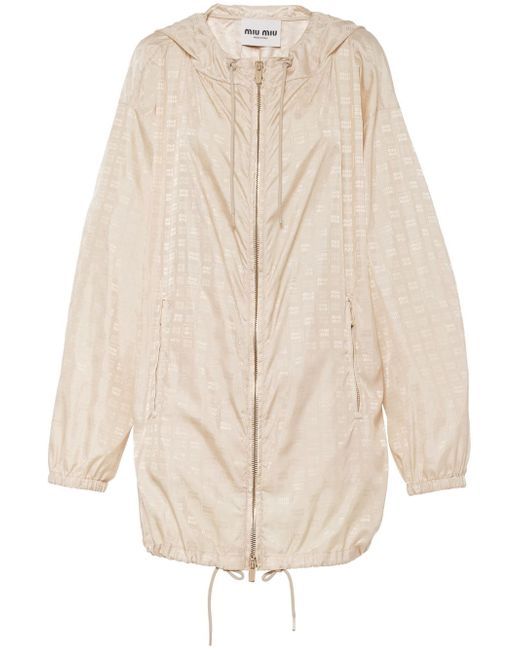 Miu Miu logo-print zipped blouson jacket
