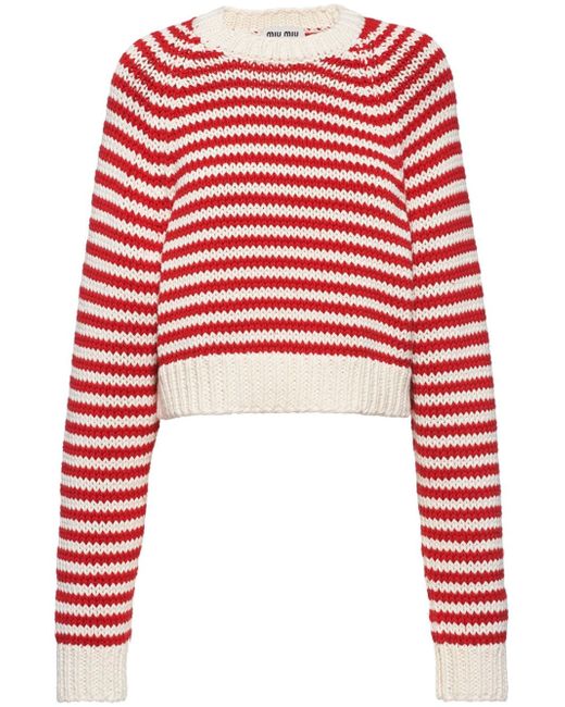 Miu Miu stripe-print knitted jumper