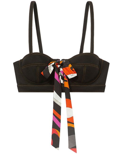 Pucci bow-detail bustier top