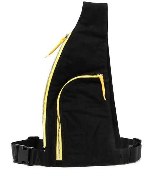 Rick Owens DRKSHDW contrast-trim curved shoulder bag