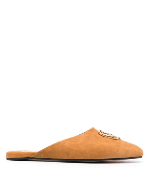 Bally logo-plaque suede slippers