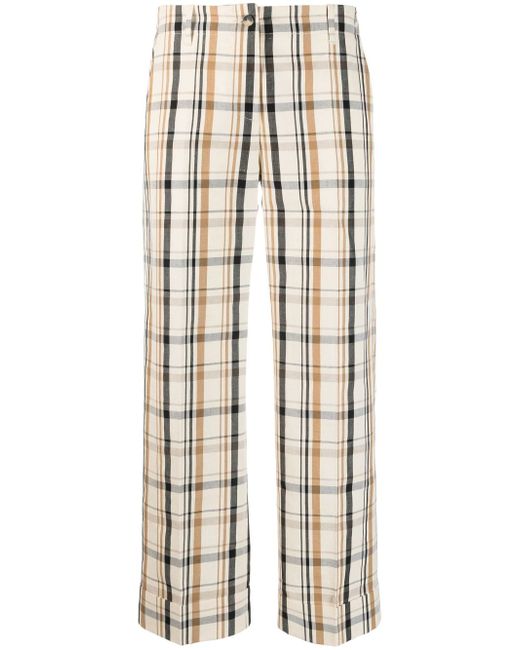 Alberto Biani plaid-check pattern cropped trousers
