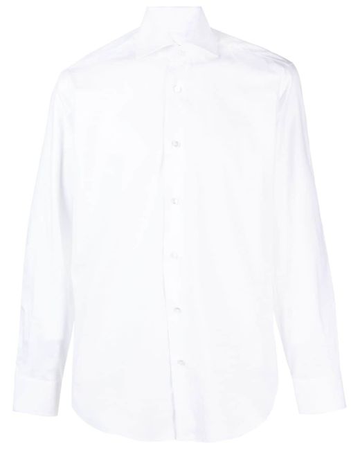 Barba spread-collar cotton shirt
