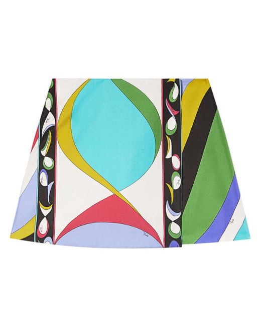 Pucci Pesci-print silk wrap skirt