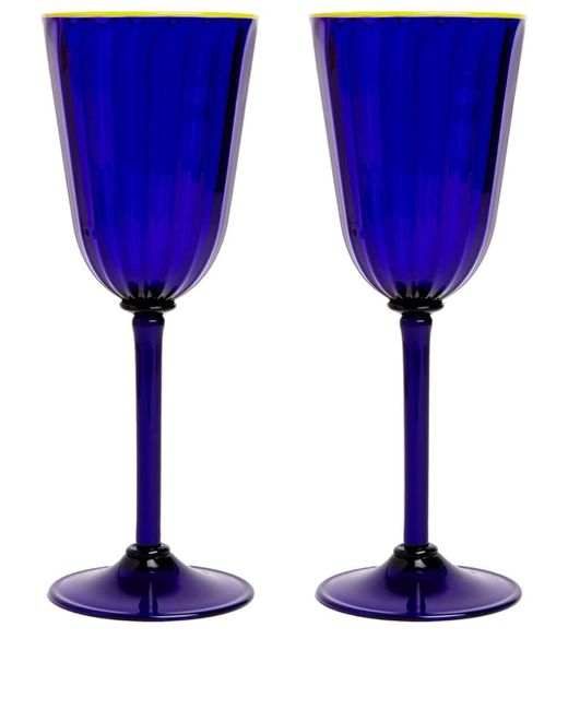 La Double J. Rainbow Murano wine glasses set of 2